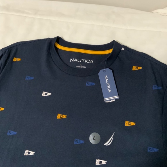 Nautical all over flag print soft cotton jersey tshirt - Picture 5 of 7